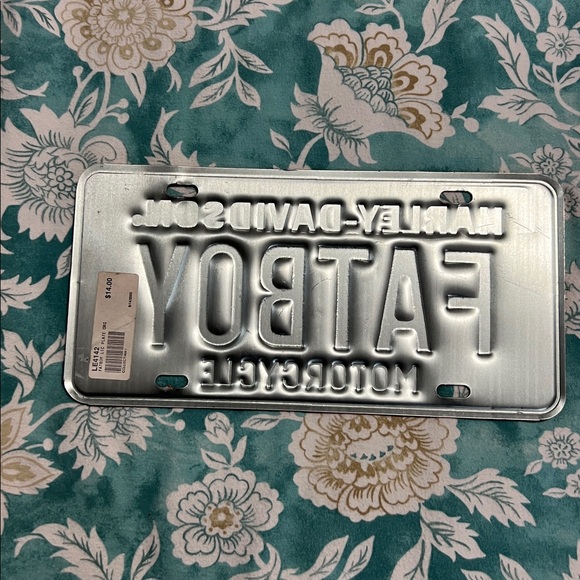 Harley-Davidson Vintage Looking FatBoy License Plate - Picture 2 of 3